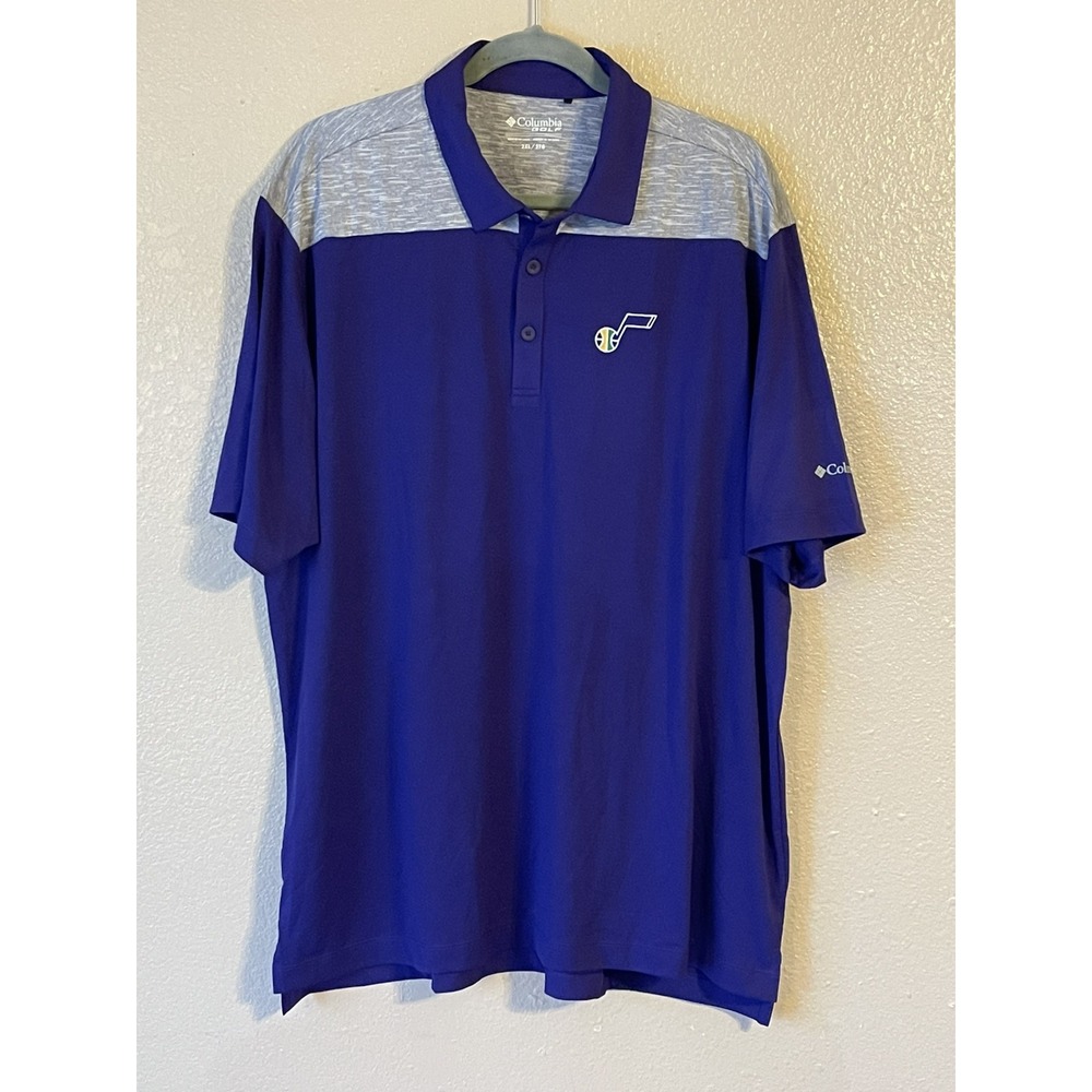 Men's 2XL NWOT‎ Columbia Golf Utah Jazz NBA Embroidered Polo Purple